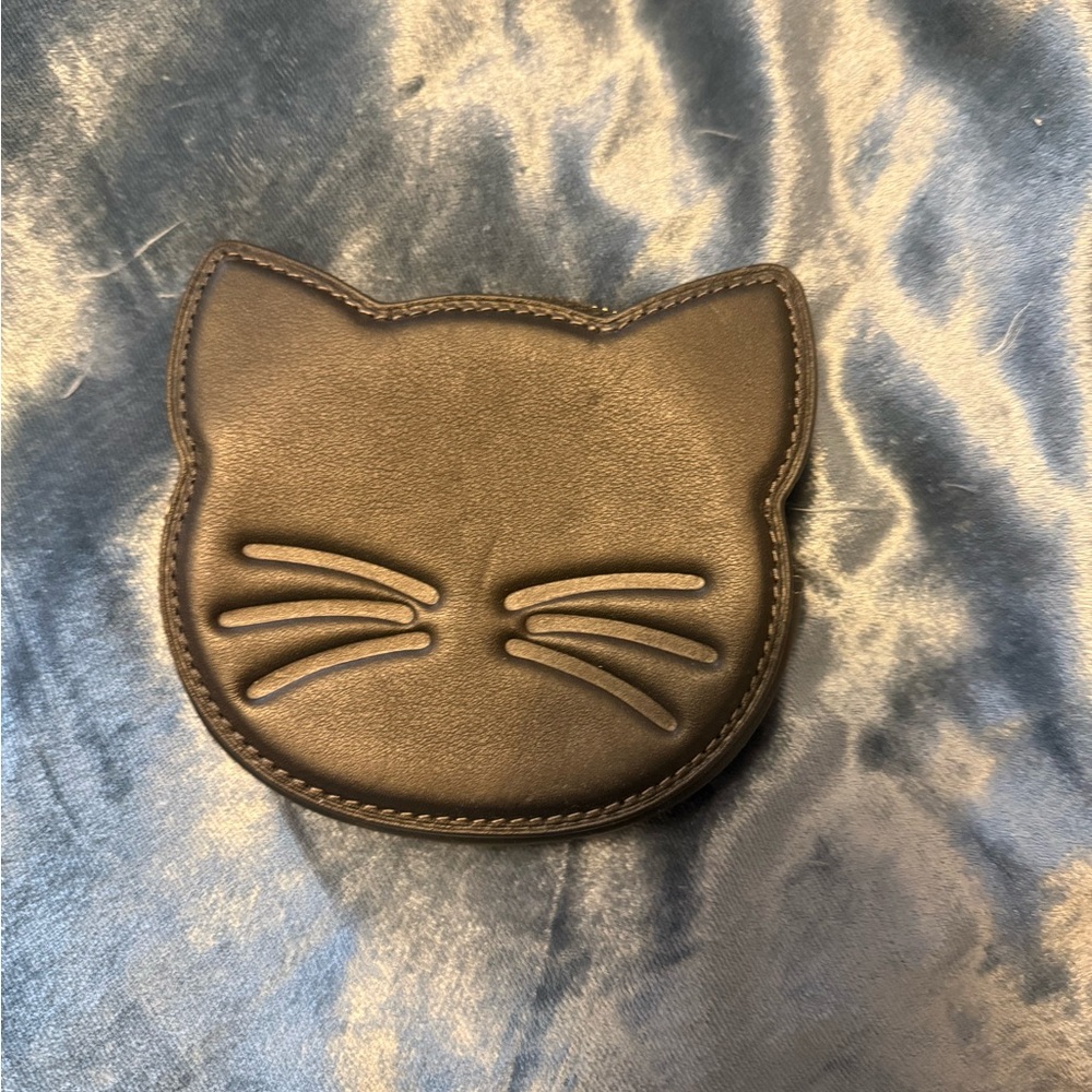 Coach Black Cat Leather Coin Pouch - Picture 2 of 3